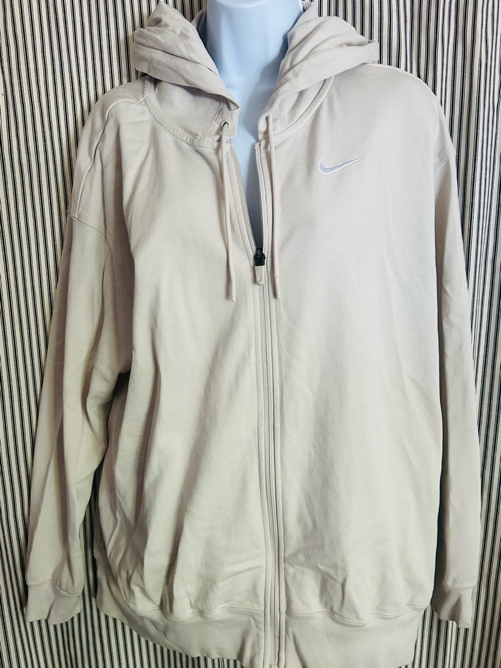 Nike Light Beige Full-Zip Performance Hoodie Jacket